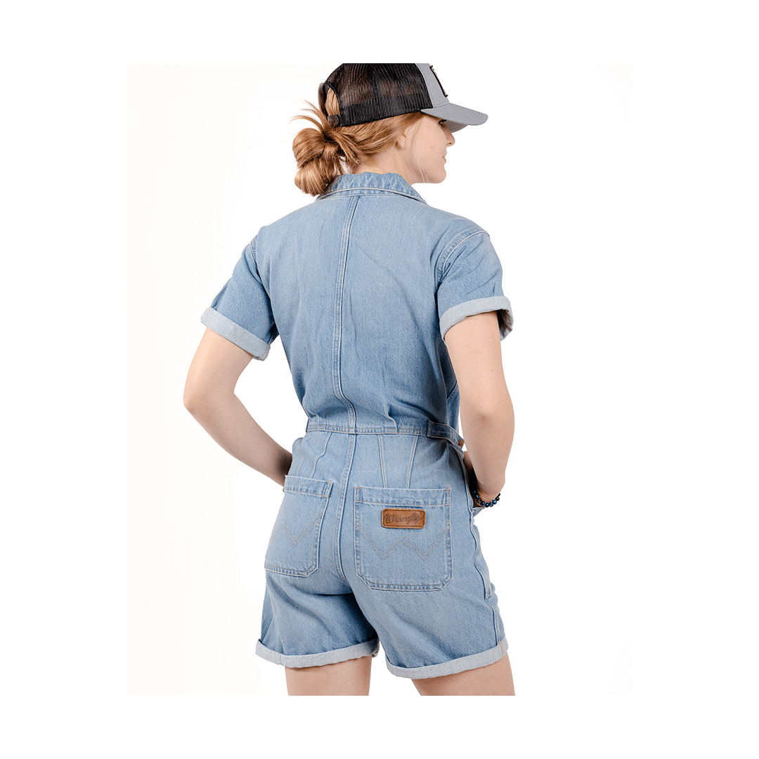 Wrangler Women's Wrangler Retro Punchy Denim Snap Romper Light Denim - Wrangler