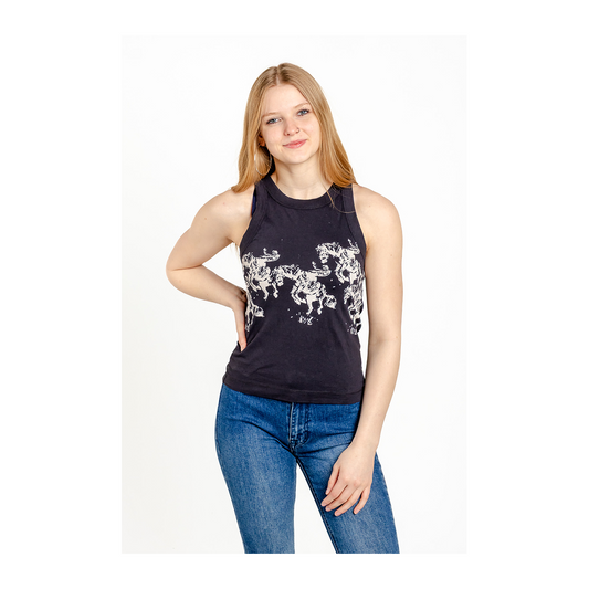 Wrangler Women's Lainey Wilson Rodeo Horse Tank Black