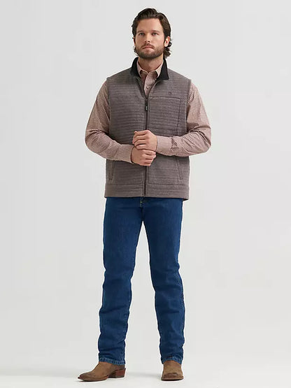 Wrangler Men's George Strait Knit Full Zip Pullover - Brown