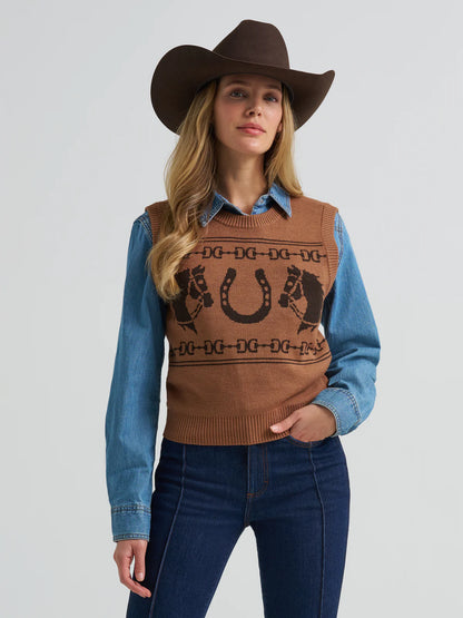 Wrangler Retro® Americana Sweater Vest - Brown