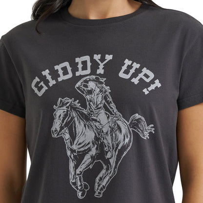 Wrangler Women's X Lainey Wilson Ladies Black 'Giddy Up' Graphic T-Shirt - Wrangler