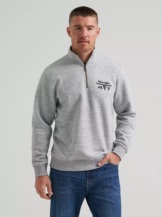 Wrangler Men's Longhorn Quarter Zip Pullover