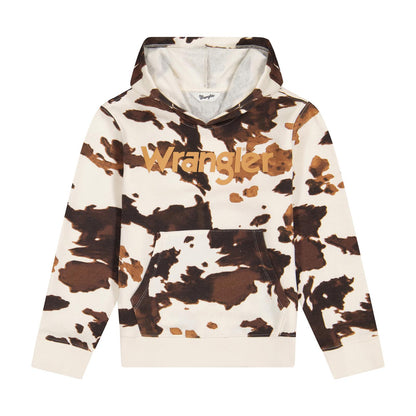 Wrangler Girls Hoodie - Brown Cowprint