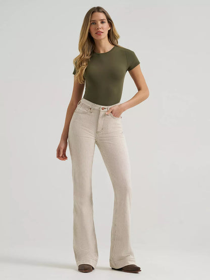 Wrangler Women's Bailey Pinstripe High Rise Trouser Jean