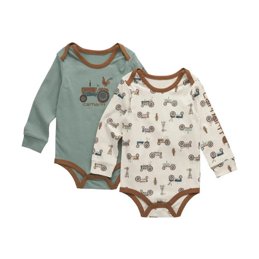 Carhartt Long Sleeve Tractor Bodysuit 2pc Set