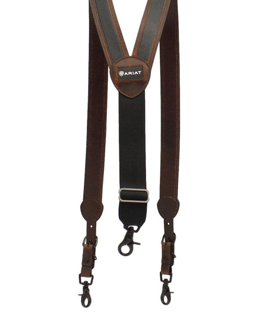 Ariat Men's Gallus Black Inlay Distressed Edges Suspenders