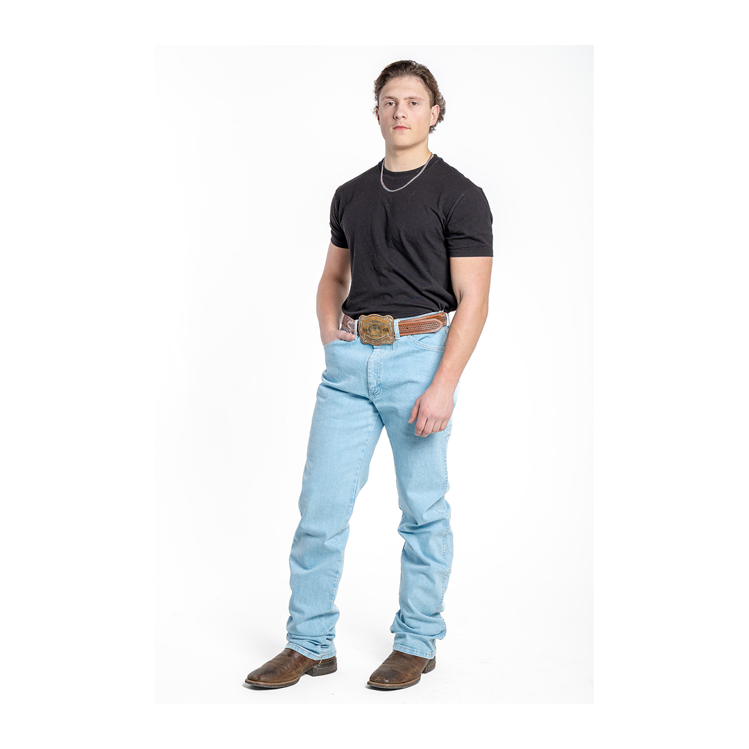 Wrangler Men's Active Flex Original Fit Bleach Wash Jeans
