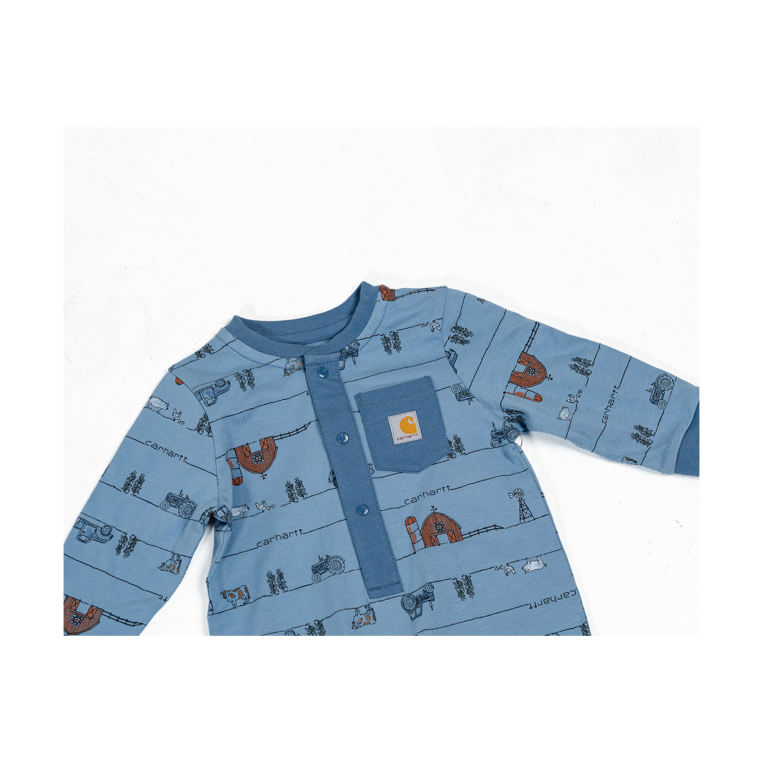 Carhartt Baby  Farm Print Long Sleeve Coverall