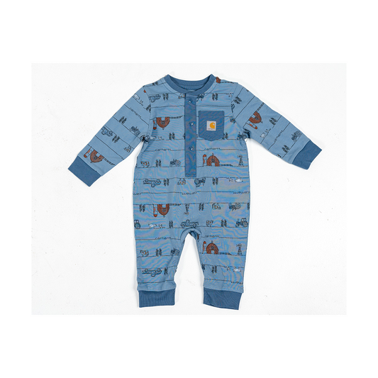 Carhartt Baby  Farm Print Long Sleeve Coverall
