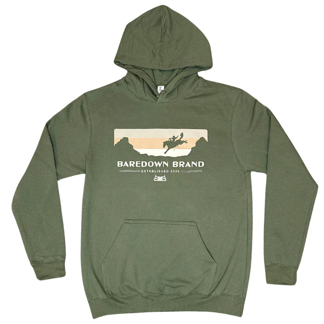 Baredown Brand Unisex Sunset Hoodie in Green