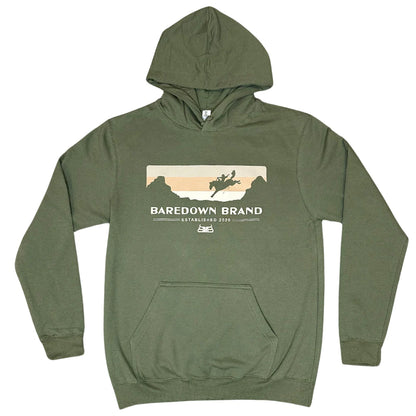 Baredown Brand Unisex Sunset Hoodie in Green