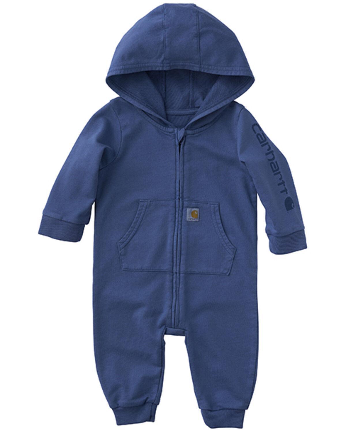 Carhartt Infant Boys' Zip Front Long Sleeve Onesie Med Blue weis-western-wear
