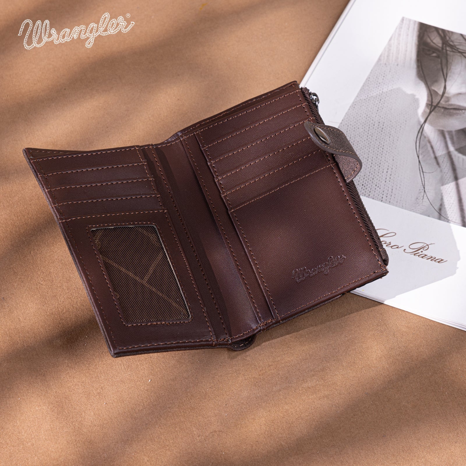 Montana West Wrangler Floral Tooled Card Holder Bi-Fold Wallet weis-western-wear