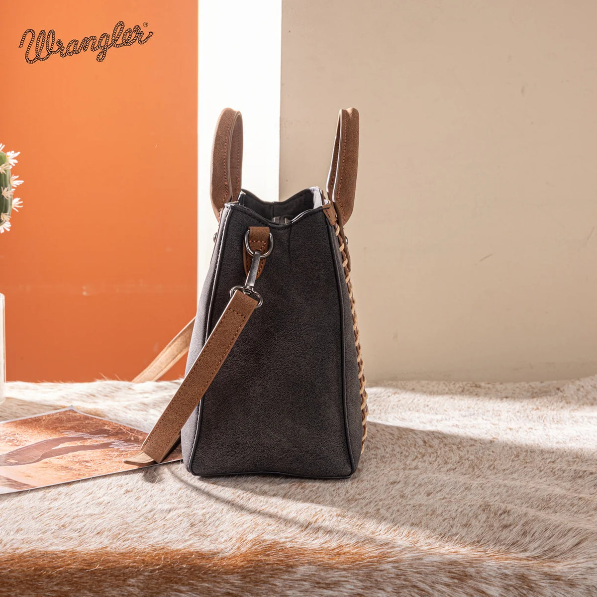 Wrangler Braided Whipstitch Top Handle Small Tote/Crossbody