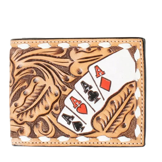 3D Belt Co. Men's Hand Painted Bifold Ace Cards Wallet