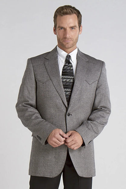 Circle S Men's Plano Donegal Sport Coat Donegal Black Wool Blend Blazer