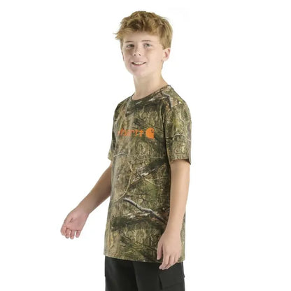 Carhartt Boy's Camo Logo Short Sleeve Shirt-CLEARANCE