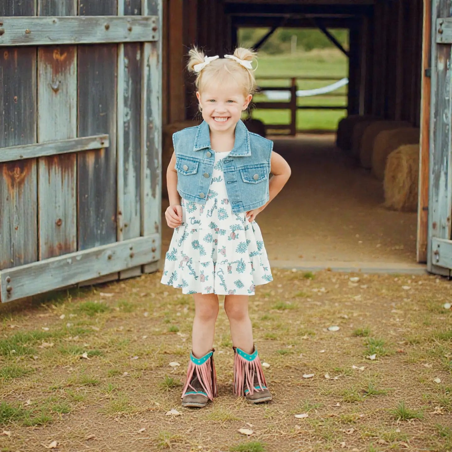 Shea Baby 2 pc Retro Cowgirl Vest & Dress Set weis-western-wear