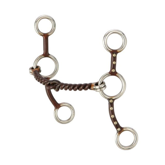 Tough 1 Antique Brown Jr. Cowhorse Twisted Wire Snaffle - Tough 1