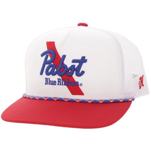 Hooey "Pabst Blue Ribbon" Hat White/Red