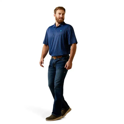 Ariat Men’s All Over Print SS Polo Monaco
