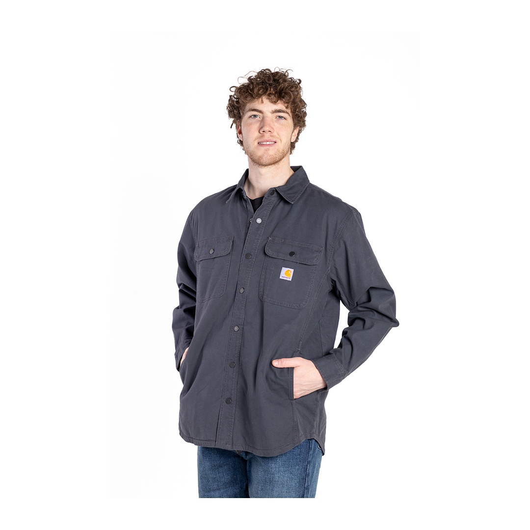 Carhartt Men’s Shirt Jacket Rugged Flex Relaxed Fit Canvas Fleece Lined