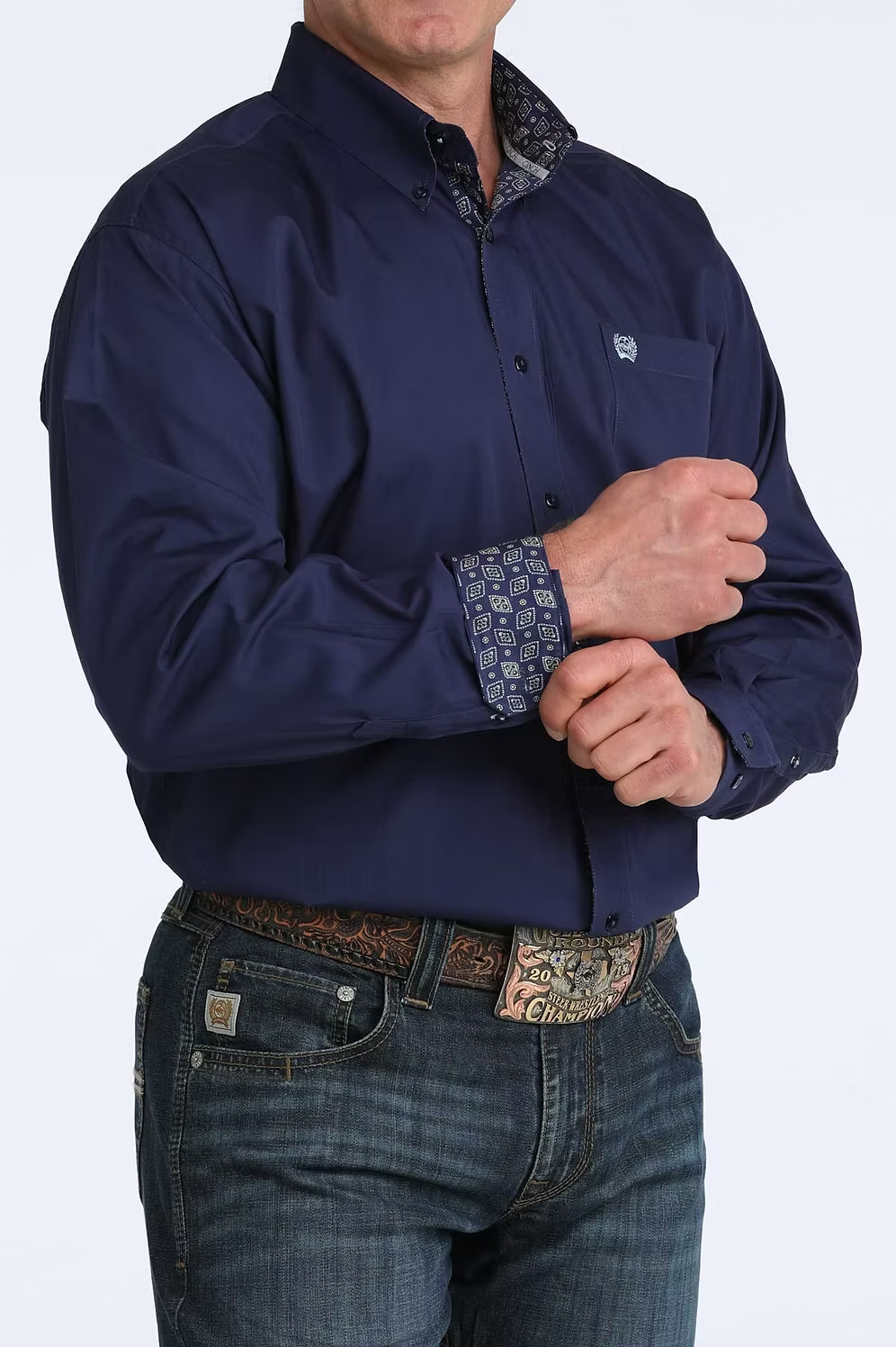 Cinch Men's Royal Blue Long Sleeve Shirt weis-western-wear