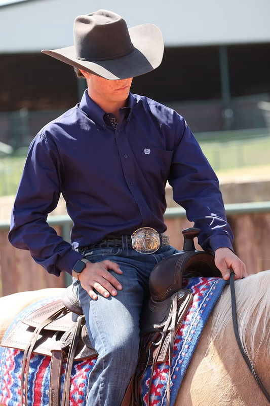 Cinch Men's Royal Blue Long Sleeve Shirt weis-western-wear