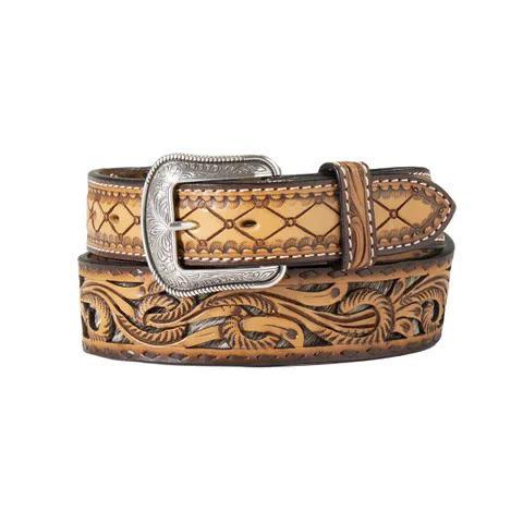 3-D Belt Co Men's Sunburst Calf Hair Western Hair Belt