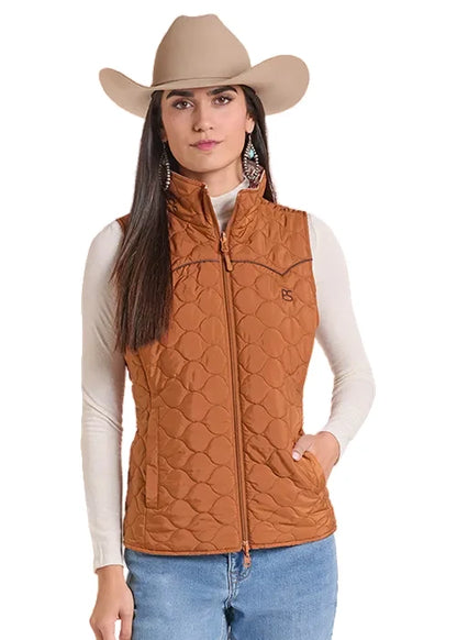 Panhandle Slim Women's Rust Aztec Print Reversible Vest