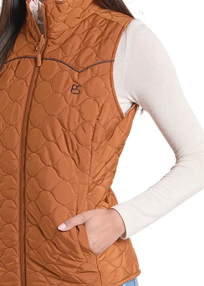 Panhandle Slim Women's Rust Aztec Print Reversible Vest