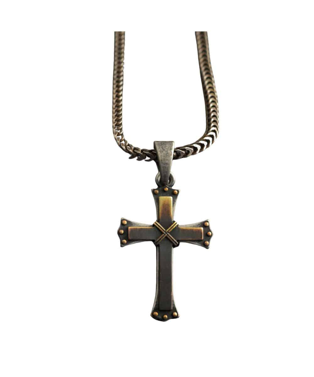 M&F Western Men's Twister Cross Necklace weis-western-wear