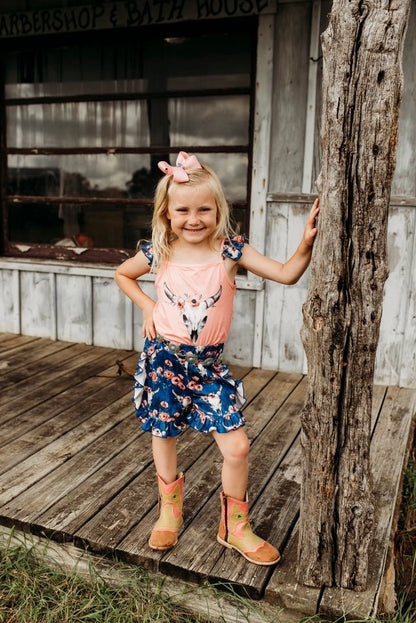 Shea Baby Girl's Two Piece Midnight Floral Shirts weis-western-wear