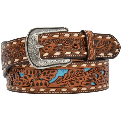 3D Belt Co. Belt Western Floral Tooled Leather