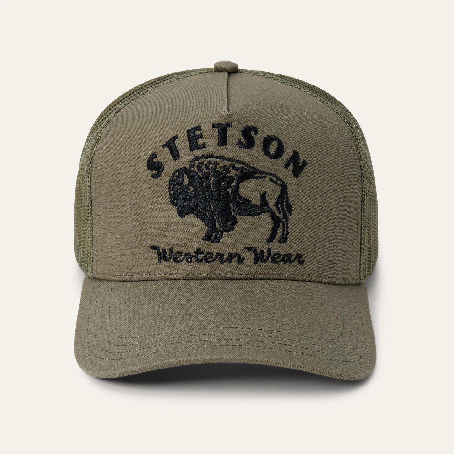 Stetson Men's Bison Embroidered Trucker Ballcap weis-western-wear