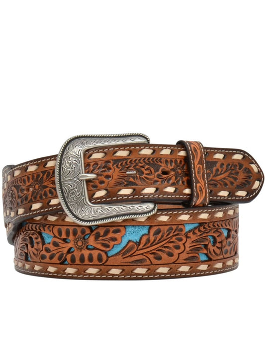 3D Belt Co. Belt Western Floral Tooled Leather