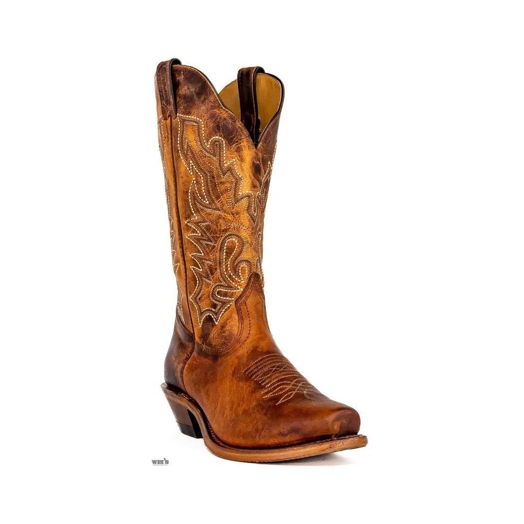 Boulet Men's Cowboy Boots 14" Cowhide Cowboy Heel Cutter Toe