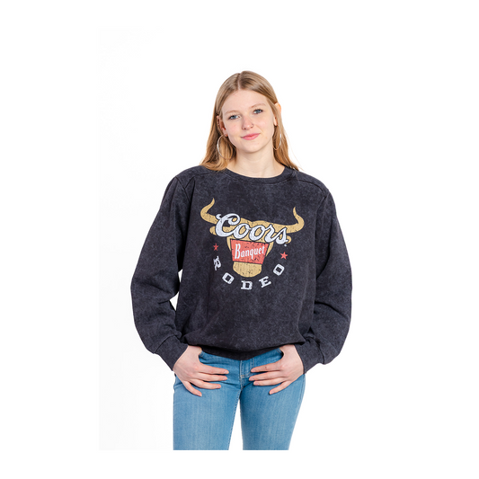 Changes Coors Women's Banquet Logo Graphic Crewneck Sweatshirt Black