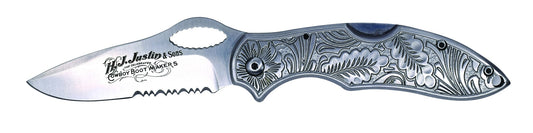 Justin Roping Knife Engraved Stainless Steel weis-western-wear