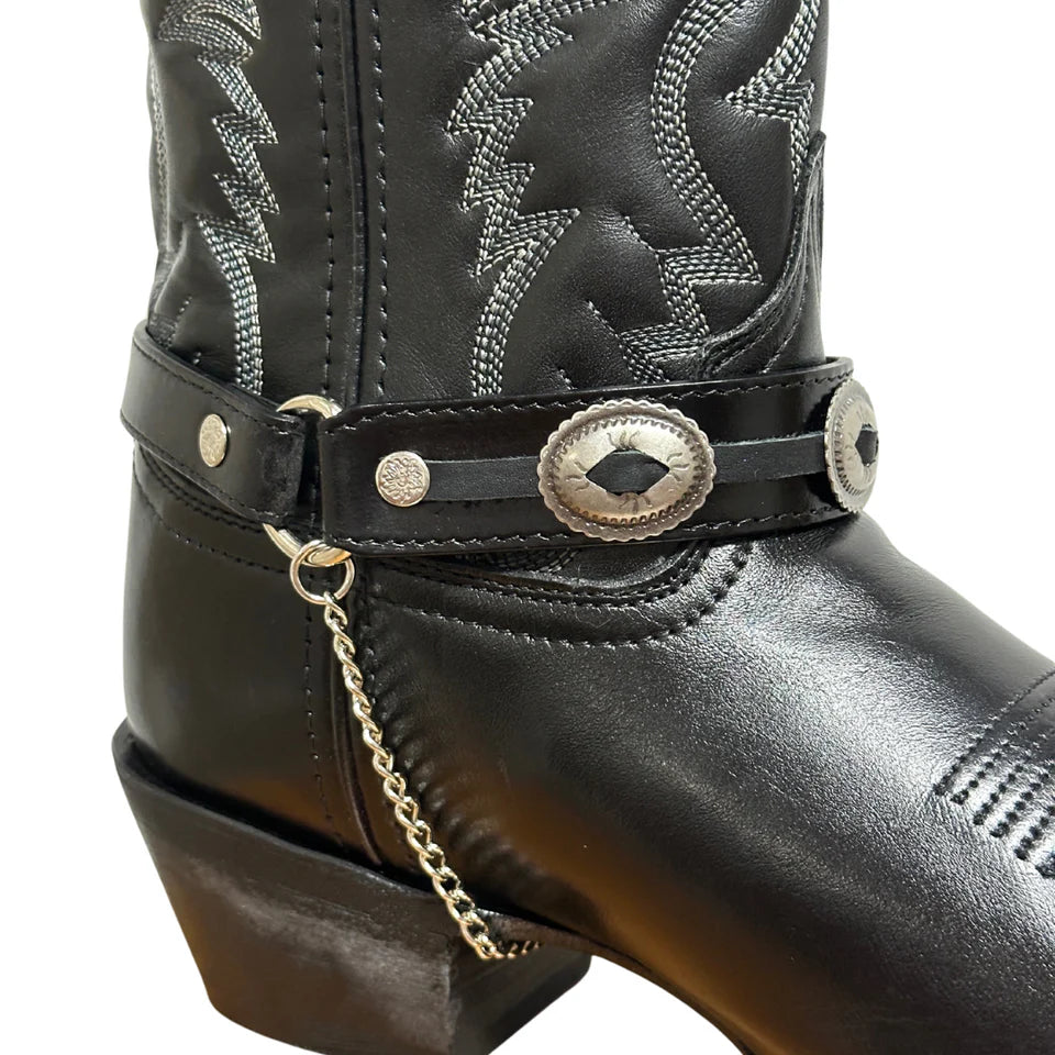 Austin Accent Leather Boot Bracelet with Oval Conchos weis-western-wear