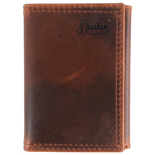 Justin Men's Trifold Wallet Genuine Leather weis-western-wear
