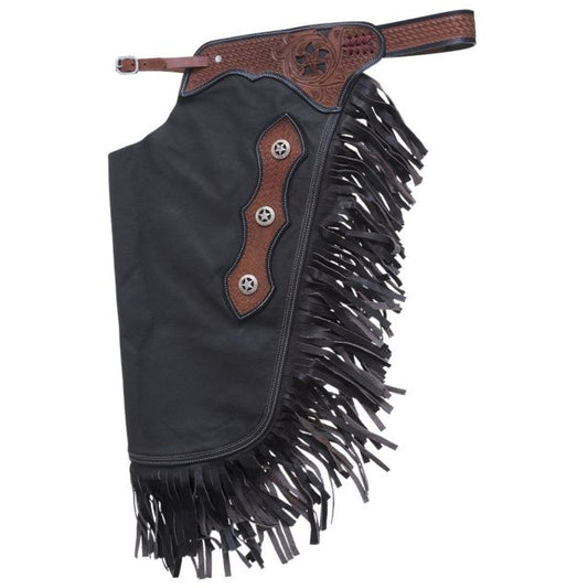 Tough1 Premium Leather Chinks with Basketweave Filigree