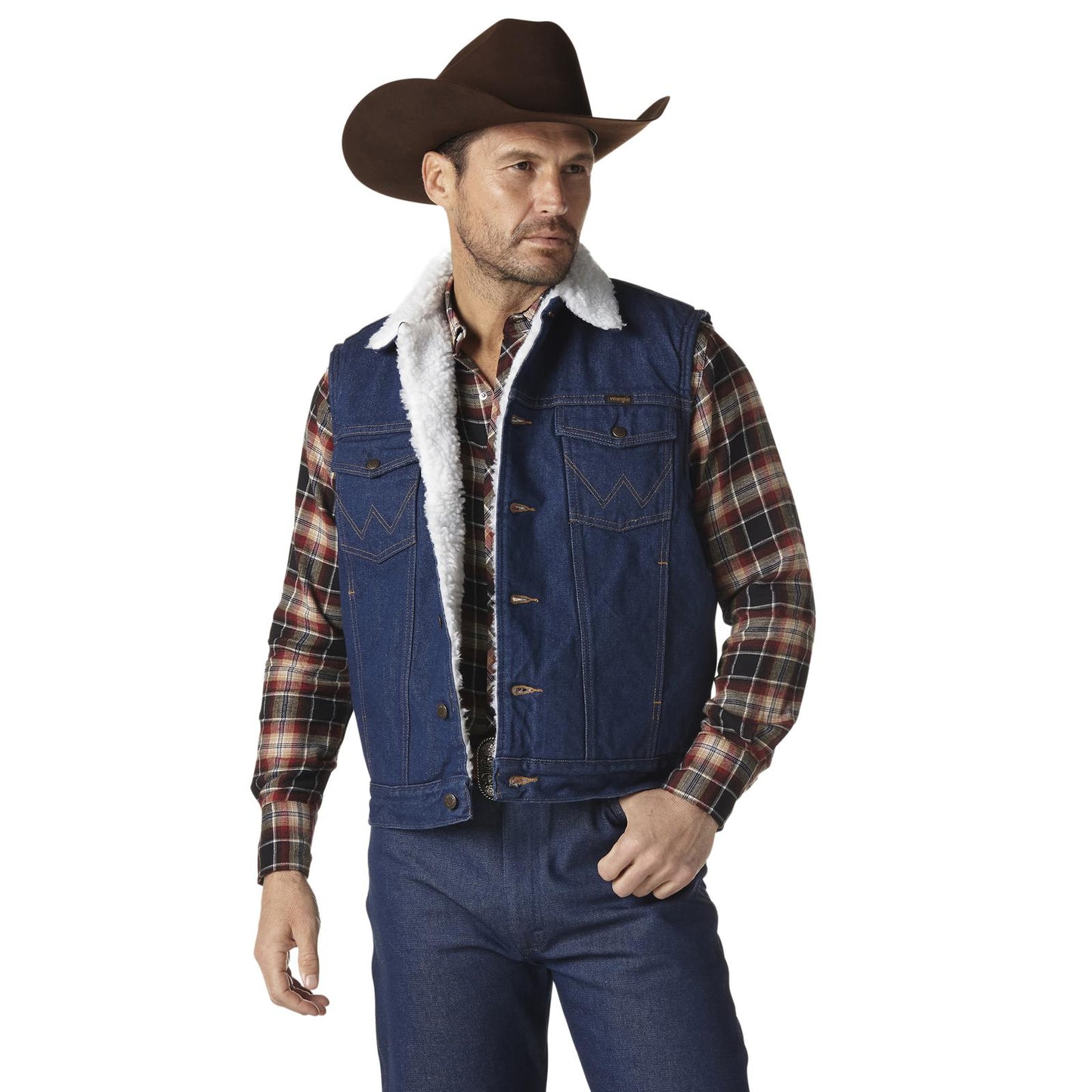 Men's Wrangler® Sherpa Lined Denim Vest - Prewashed