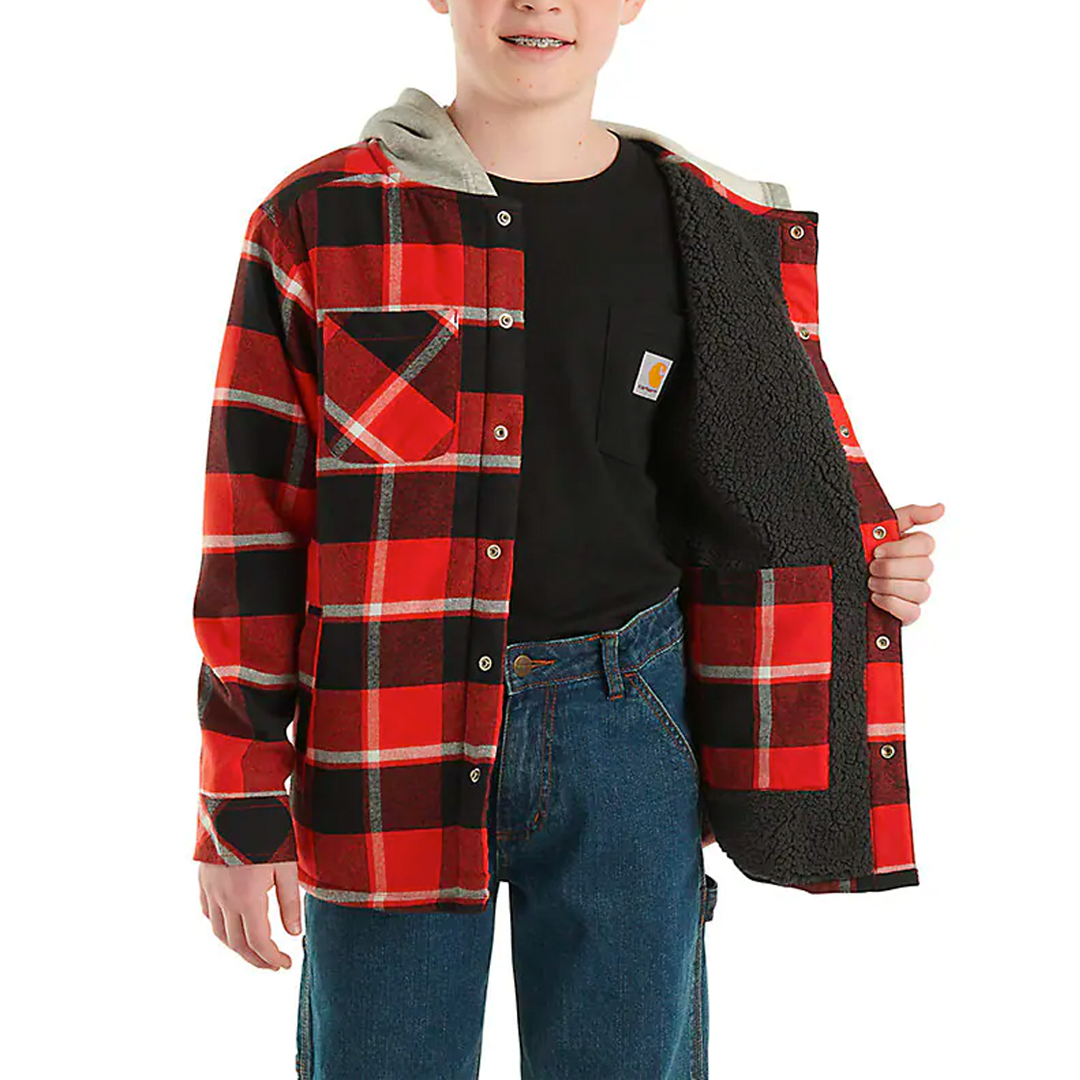 Carhartt Boy's Flanner Snap-Front Hooded Shirt Jacket