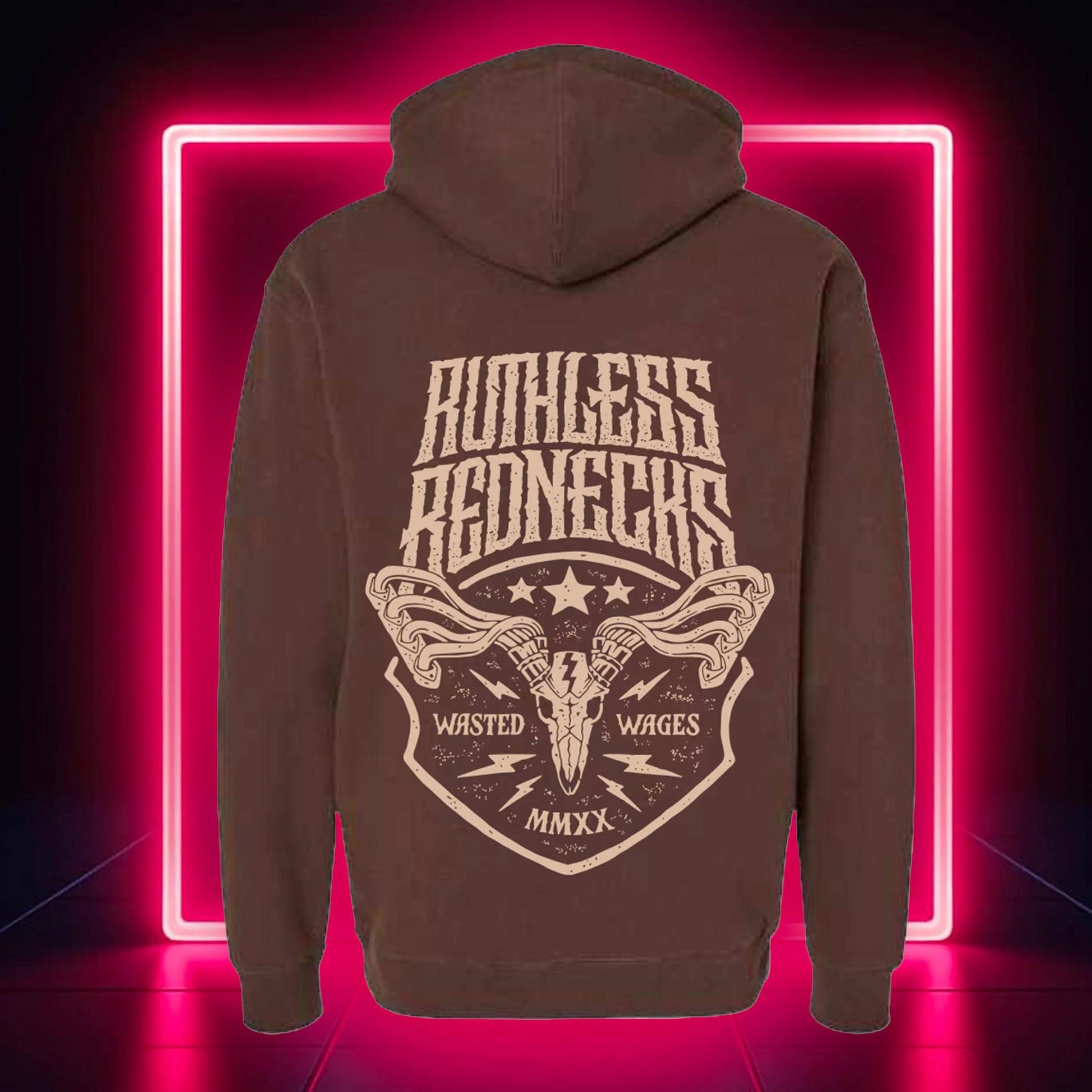 Ruthless Rednecks Roadkill - Supercharged 12oz Hoodie Brown weis-western-wear