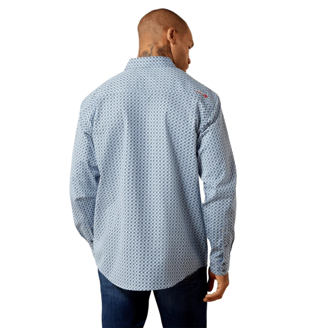 Ariat Men's FR Tom Snap Blue Button Down Work Shirt