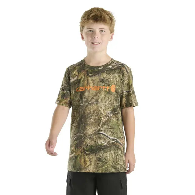 Carhartt Boy's Camo Logo Short Sleeve Shirt-CLEARANCE