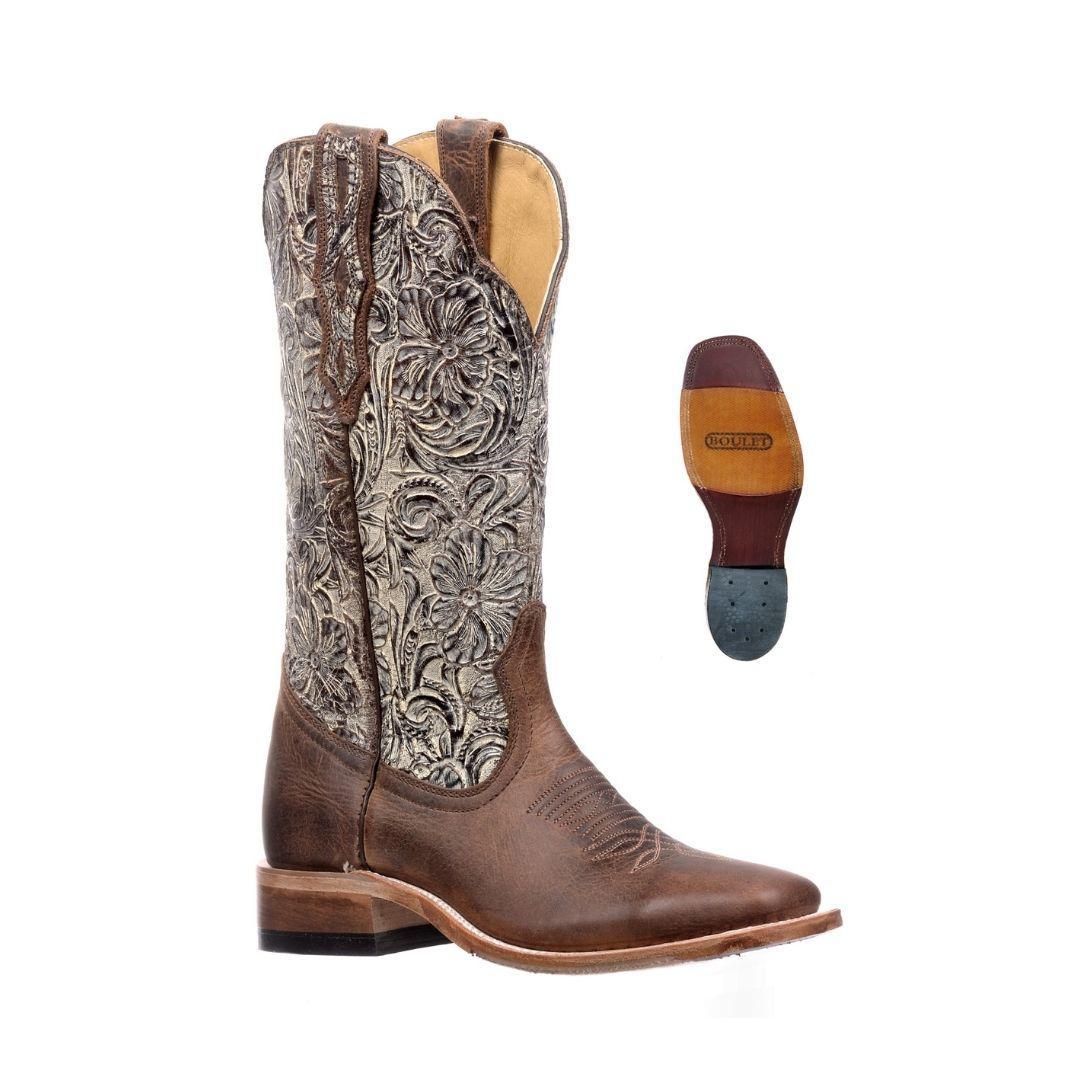 Boulet Women's "Navajo Honey" 12"  Leather Cowgirl Boots 2961