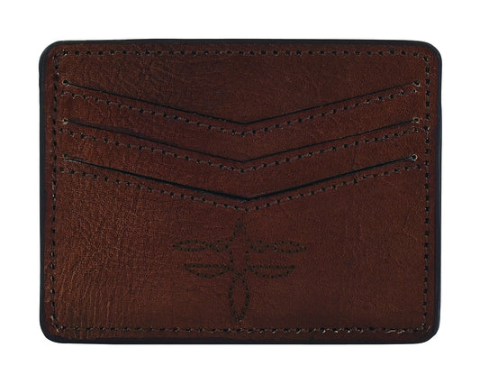 Justin Men's Genuine Leather Card Wallet Brown weis-western-wear