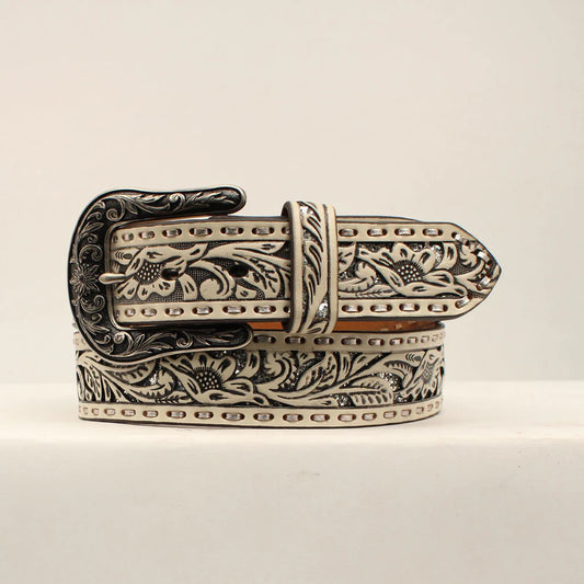 Ariat Women's White Floral Belt weis-western-wear